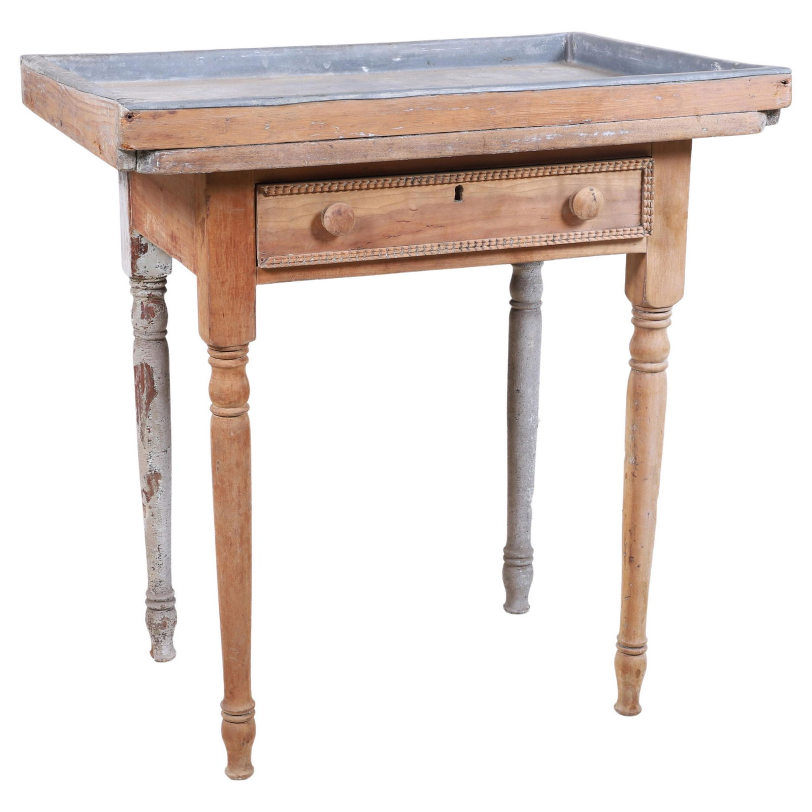 Pine carved one drawer washstand (1 of 4)