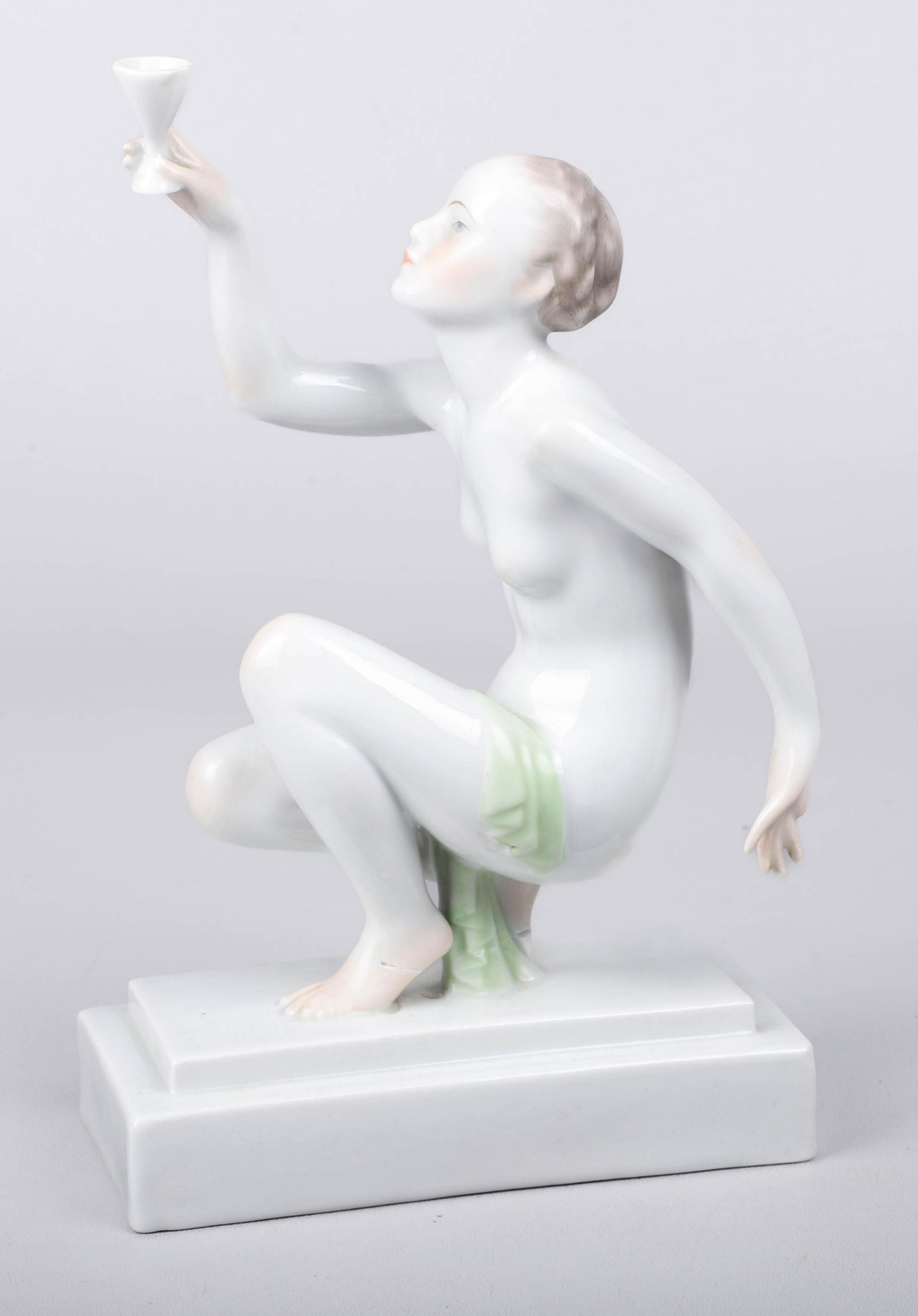 Porcelain Herend woman with chalice (1 of 3)