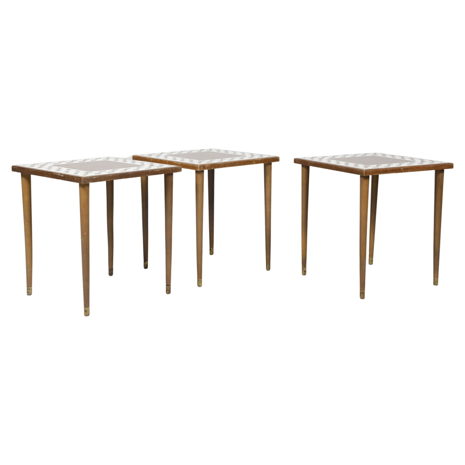 (3) Italian Modern tile top side tables (1 of 5)