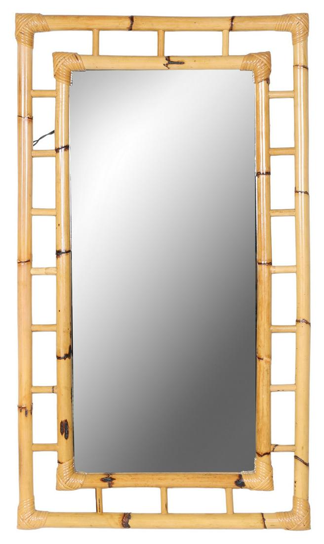 Bamboo and Rattan hanging wall mirror (1 of 7)