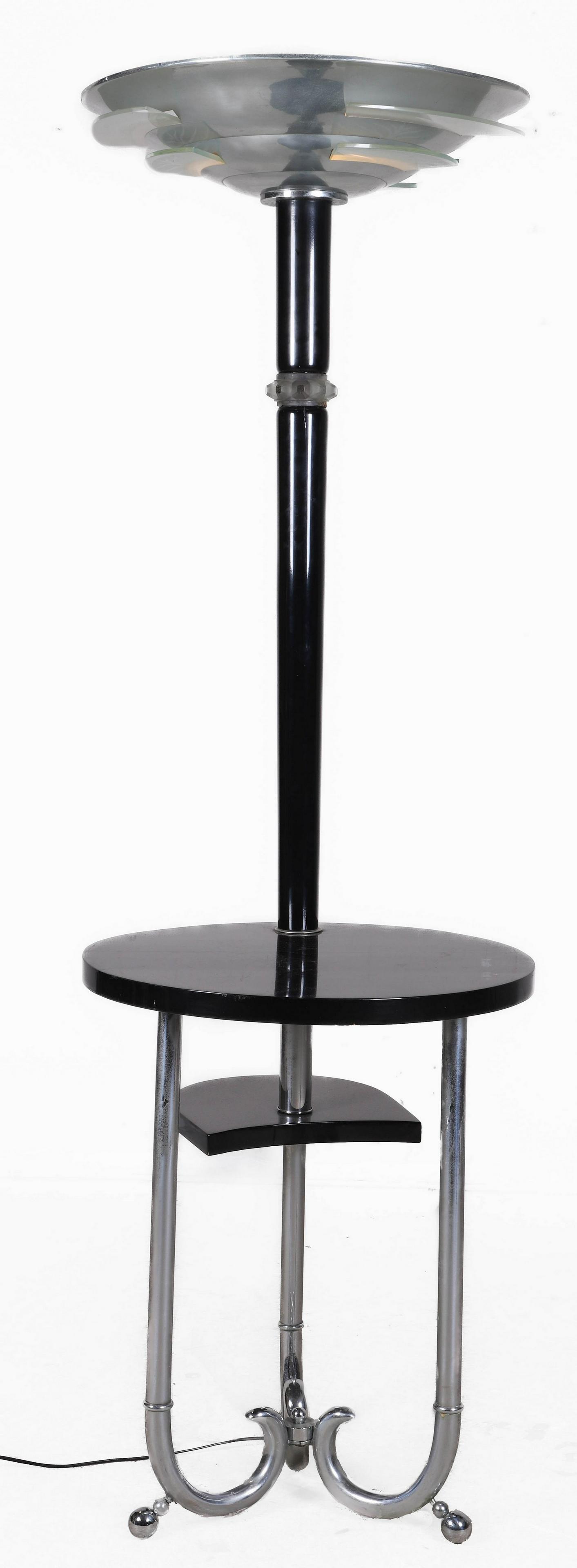 Deco Style ebonized floor lamp table (1 of 8)