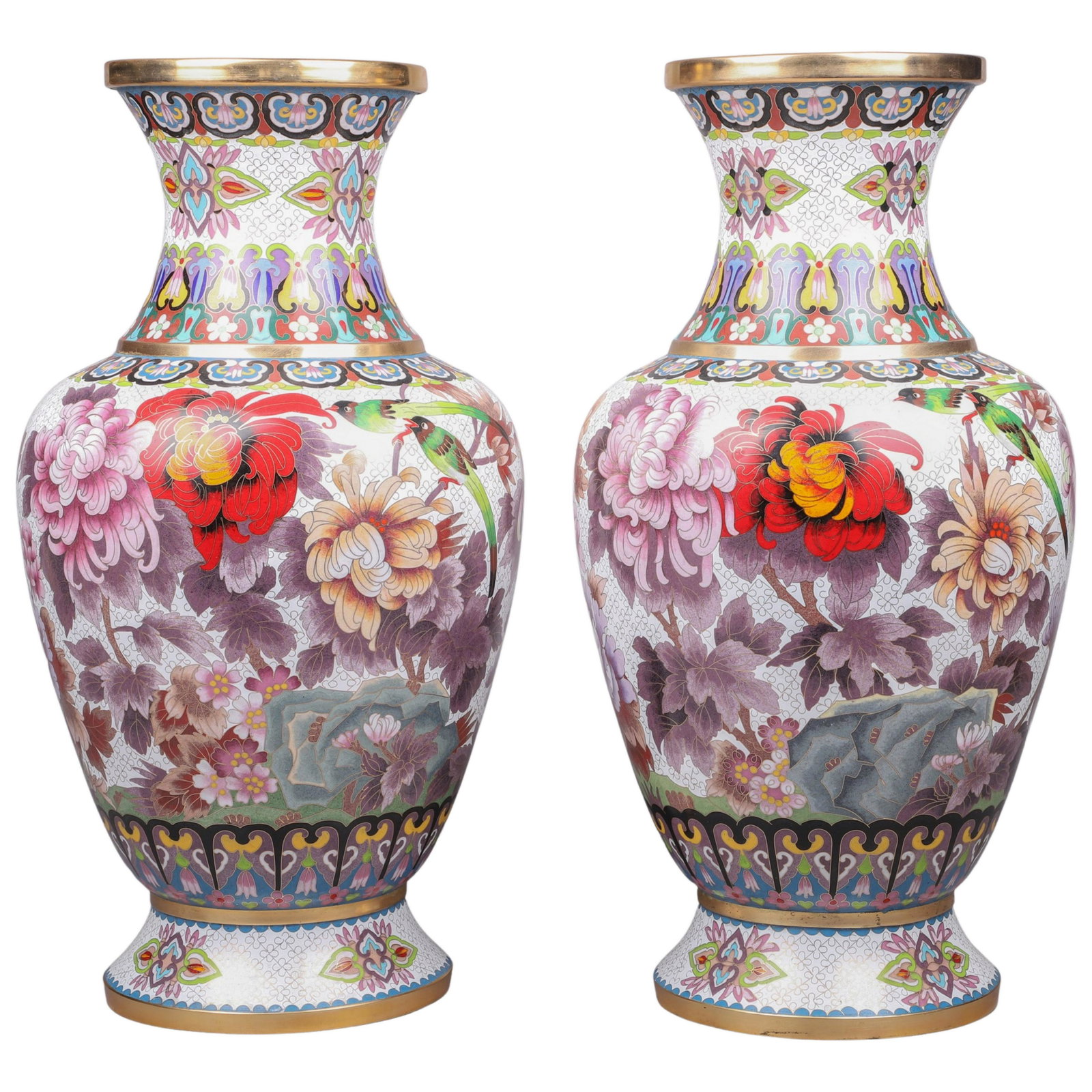 Pair Maitland Smith Cloisonne vases (1 of 7)