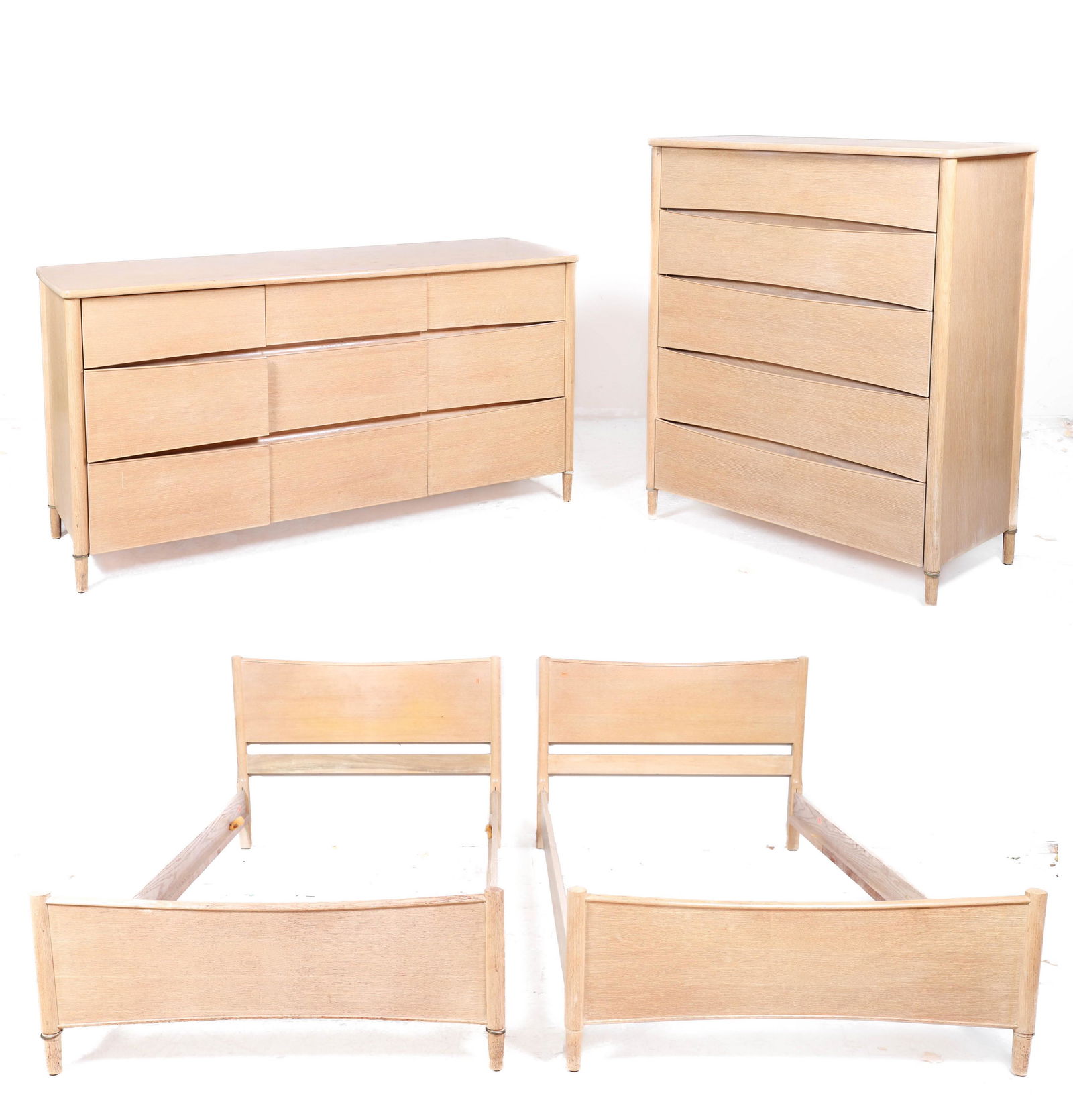 (4) pc Mengel Contemporary walnut bedroom set (1 of 6)