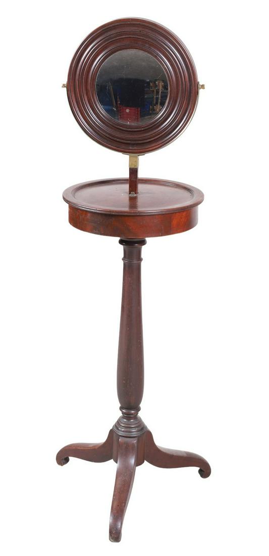 Mahogany shaving mirror on stand (1 of 1)