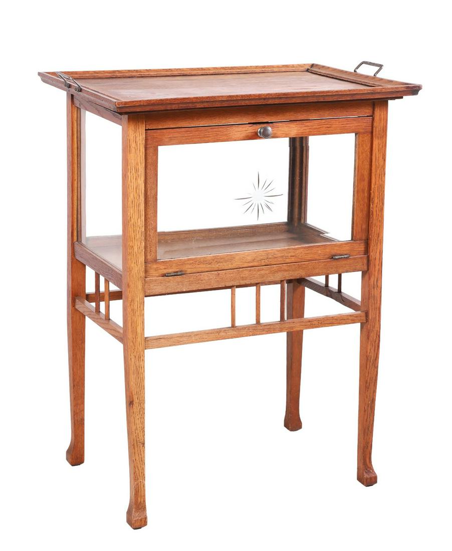 Mission style Oak bar cart (1 of 3)