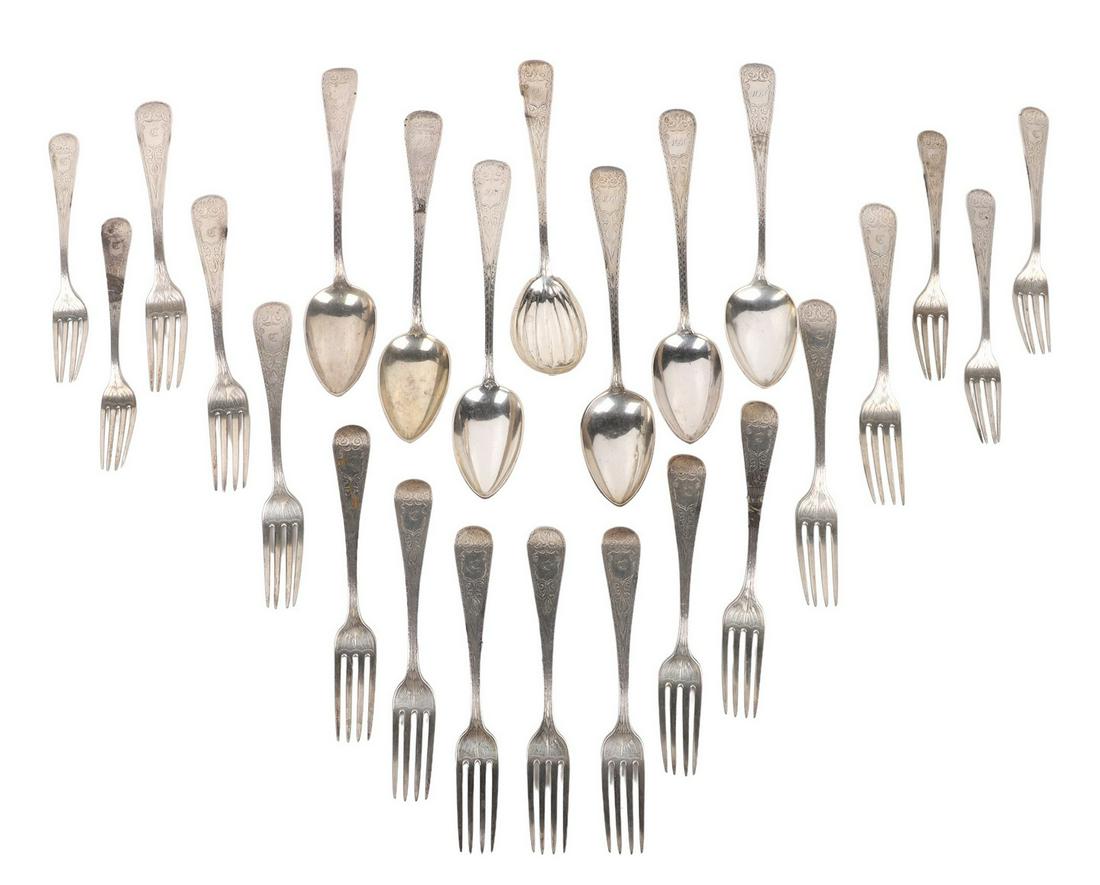 (24) Pcs R&W Wilson Coin Silver Flatware, 43.815 TO (1 of 3)