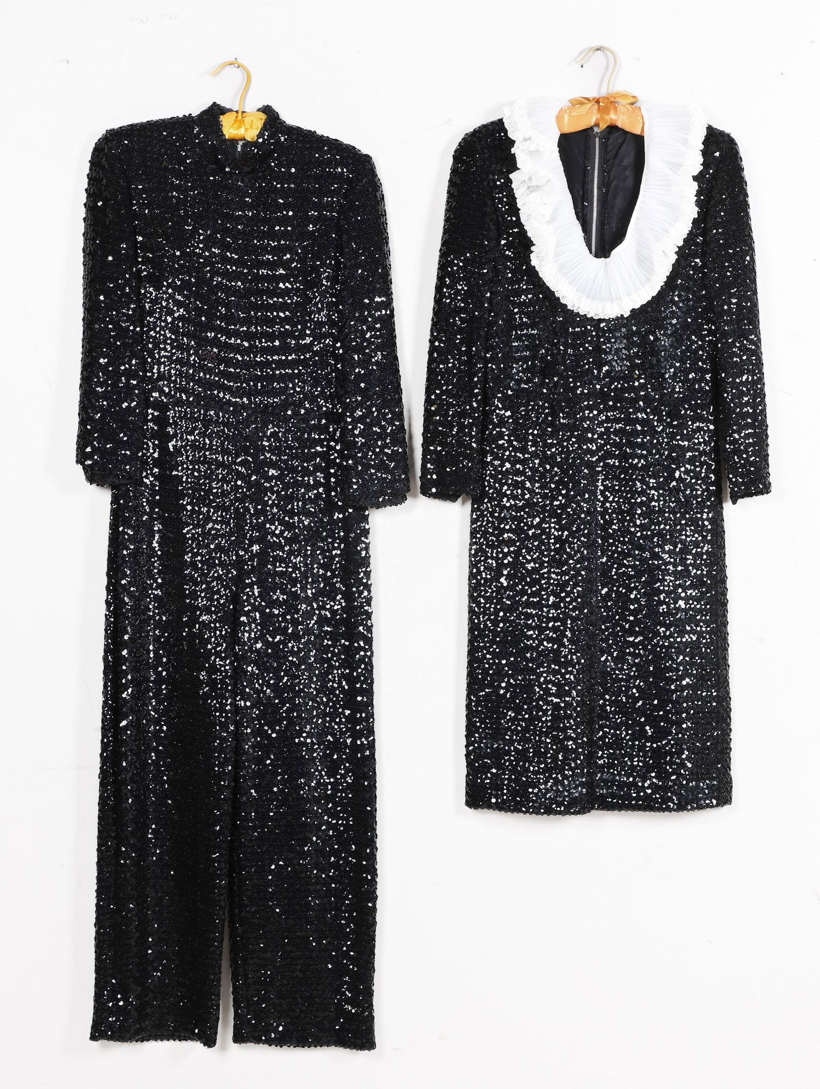 (2) 1960's Black Sequin Dress and Jumpsuit (1 of 2)