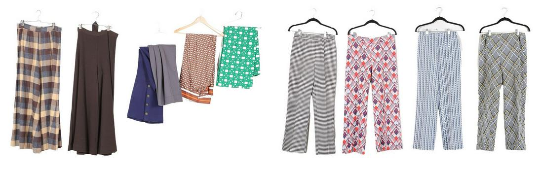 (10) Pair 60's/70's Ladies Patterned and Flare Pants (1 of 4)