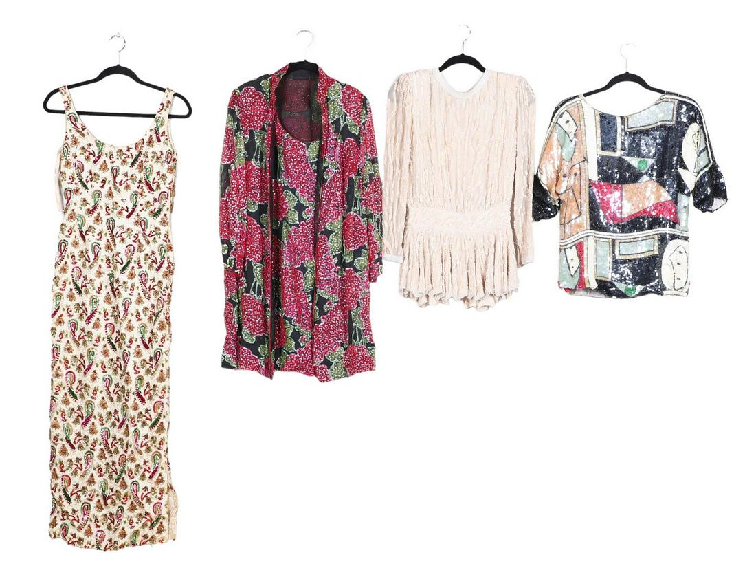 (4) Vintage Sequined Garments (1 of 2)