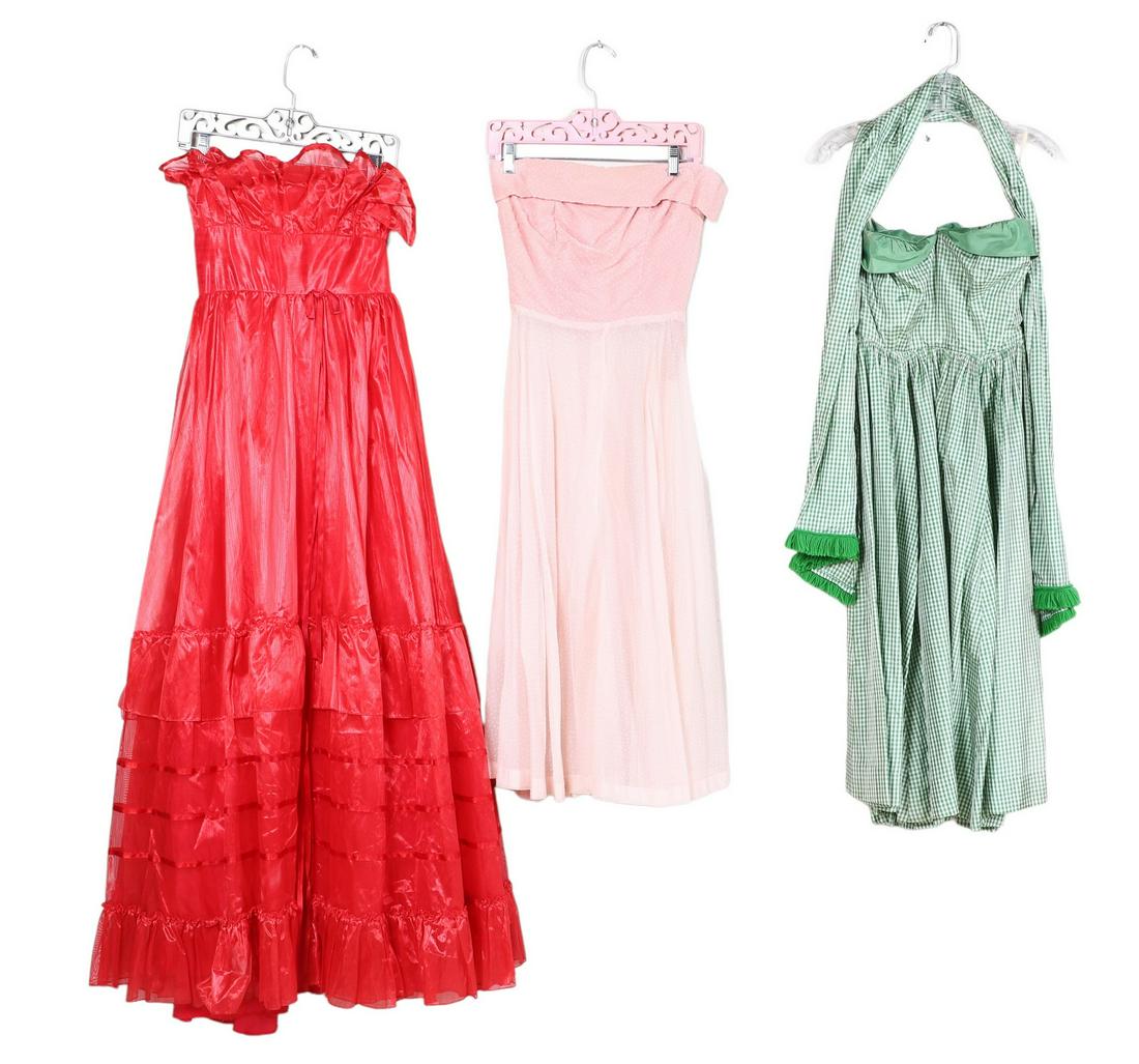 (3) 1950's Strapless Party Dresses (1 of 2)