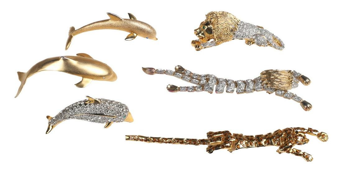 (6) Costume Shoulder Brooches (1 of 3)