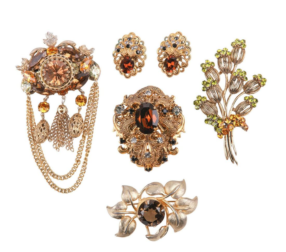 Costume Brooch and Earring Group (1 of 2)