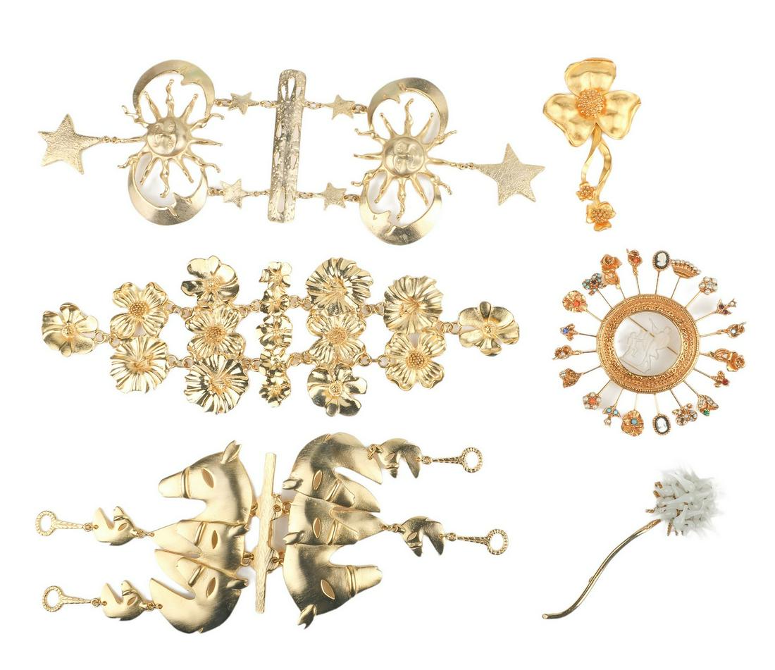 (6) Costume Brooch Grouping (1 of 2)