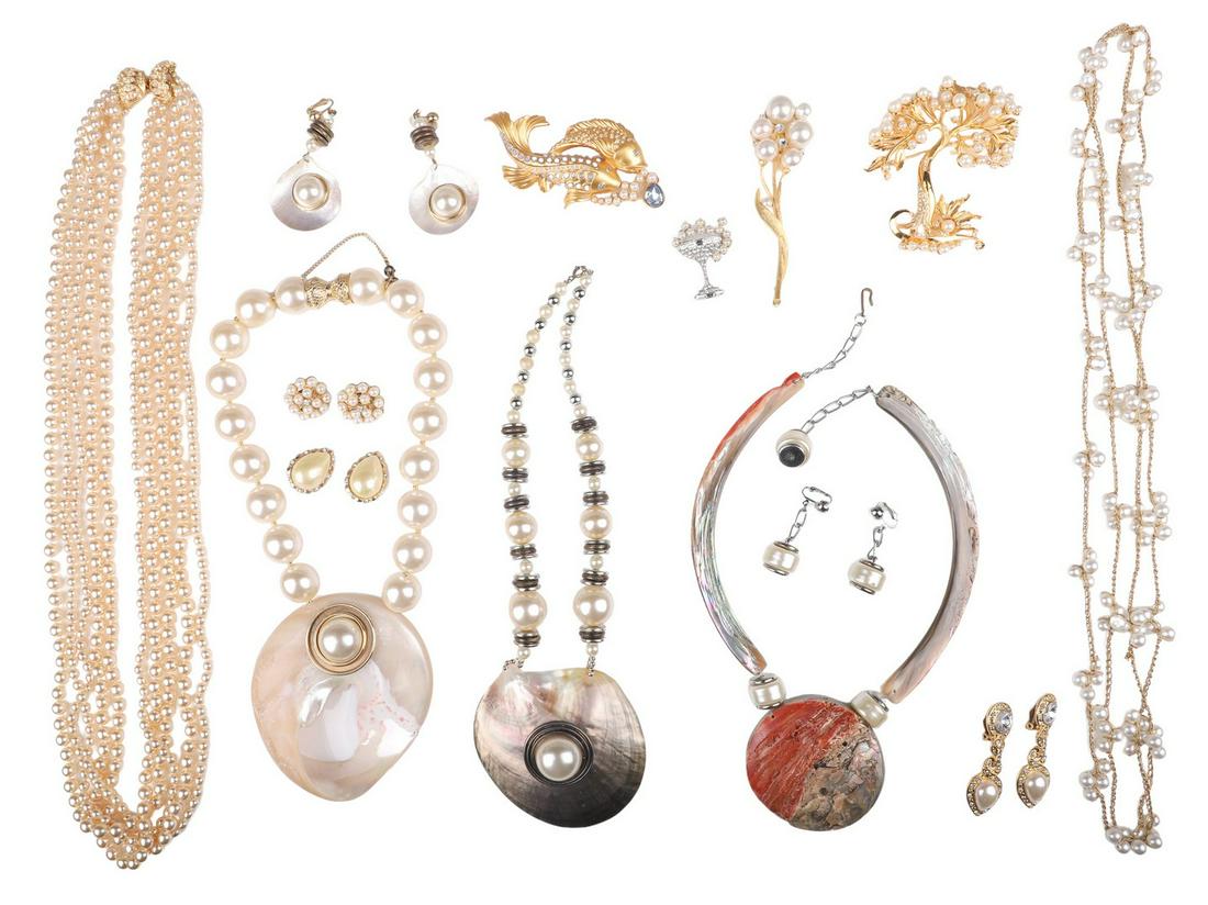 Costume Faux Pearl Jewelry Group (1 of 8)