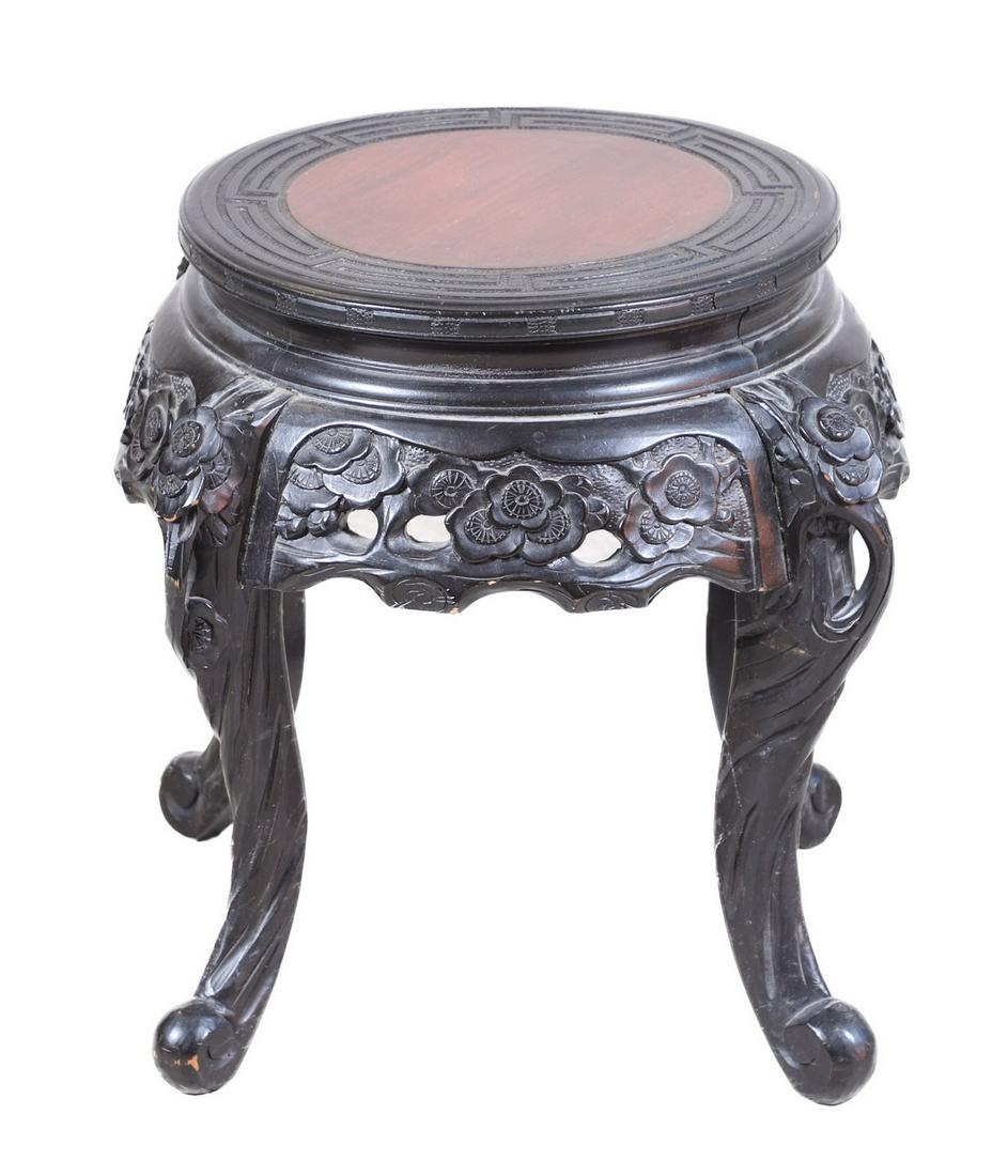 Japanese carved side table (1 of 2)