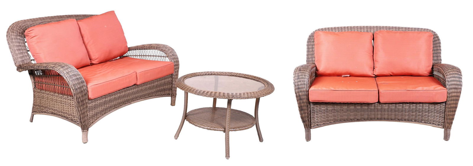 (3) pc Hampton bay wicker and rattan patio seating set (1 of 10)