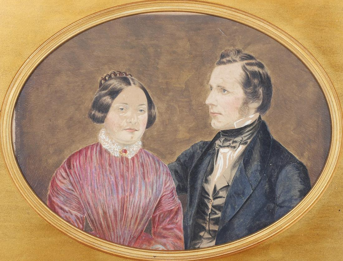 Early 19th c Portrait of a Couple (1 of 3)