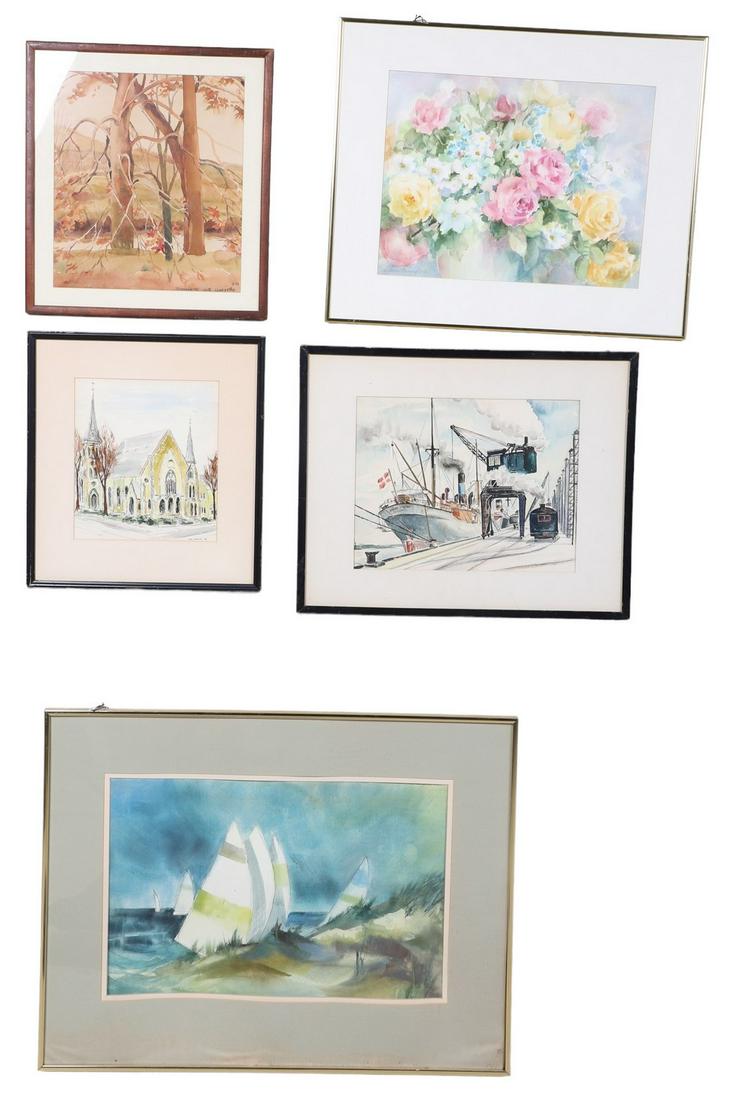 5 Framed Watercolors (1 of 11)