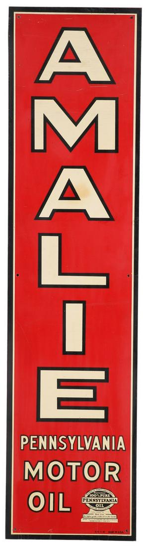 Amalie PA Motor Oil Enameled Tin Sign (1 of 3)