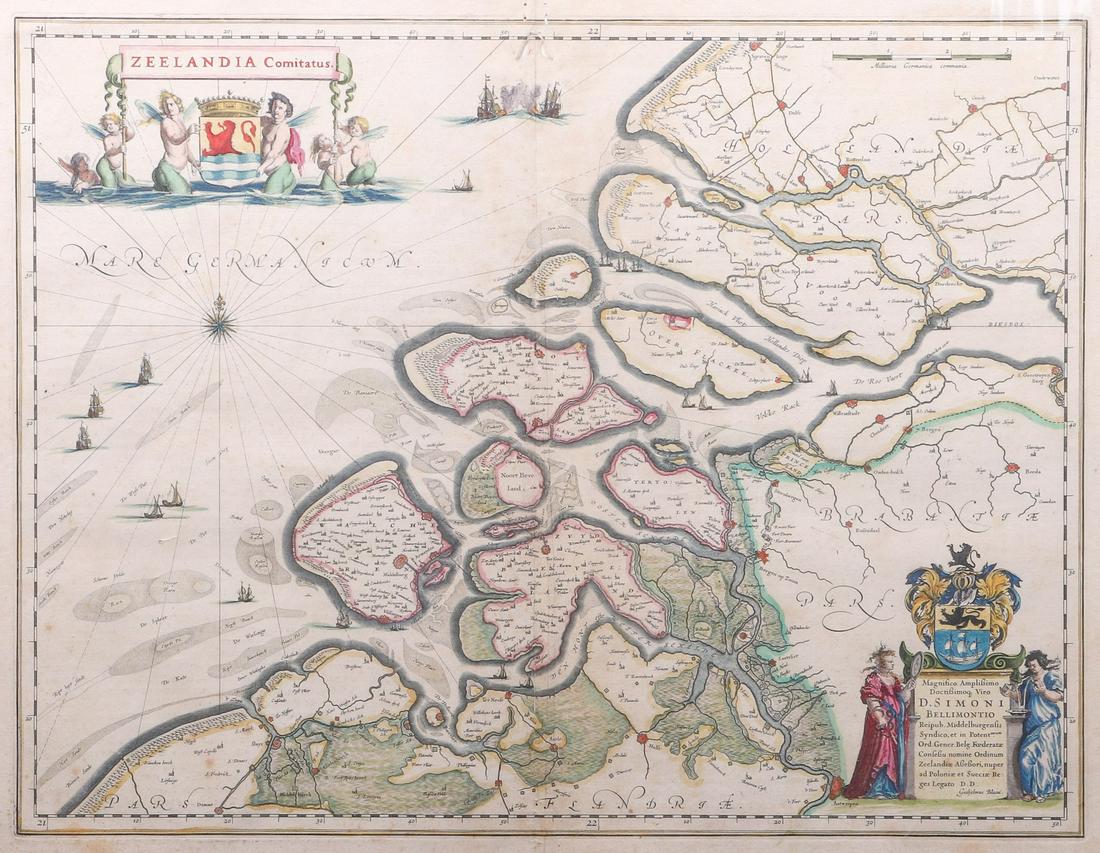 A 17th c. map of Zeeland, The Netherlands (1 of 2)