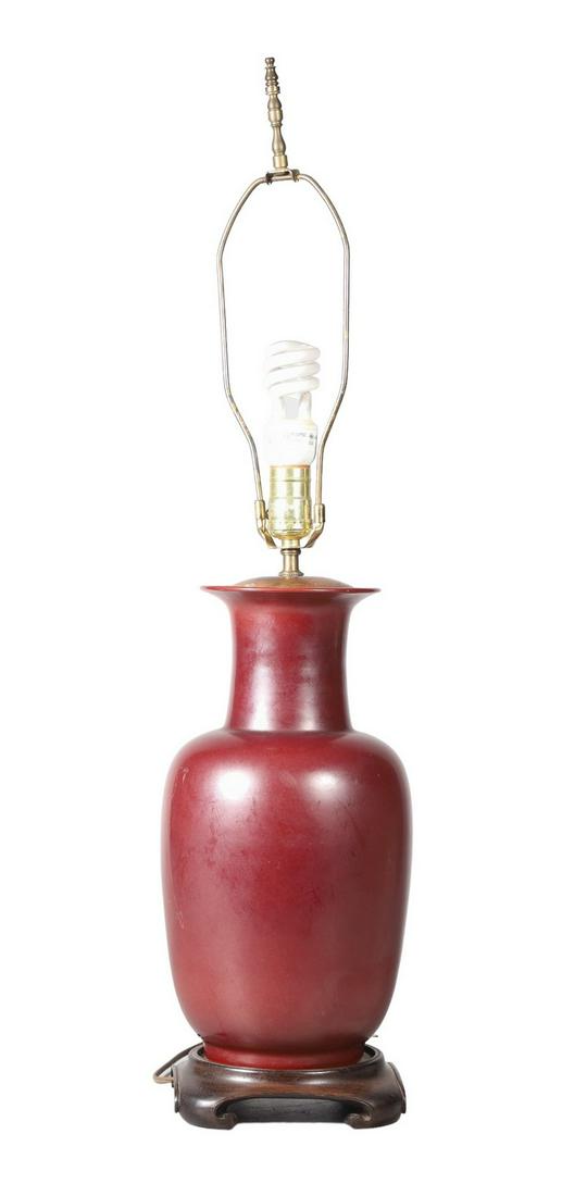 Chinese Sang de Boeuf Vase Table Lamp (1 of 10)