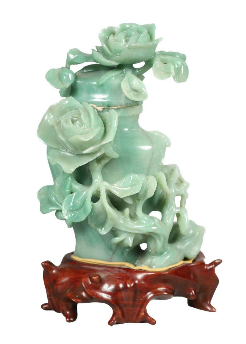 Chinese Carved Hardstone Covered Jar (1 of 5)