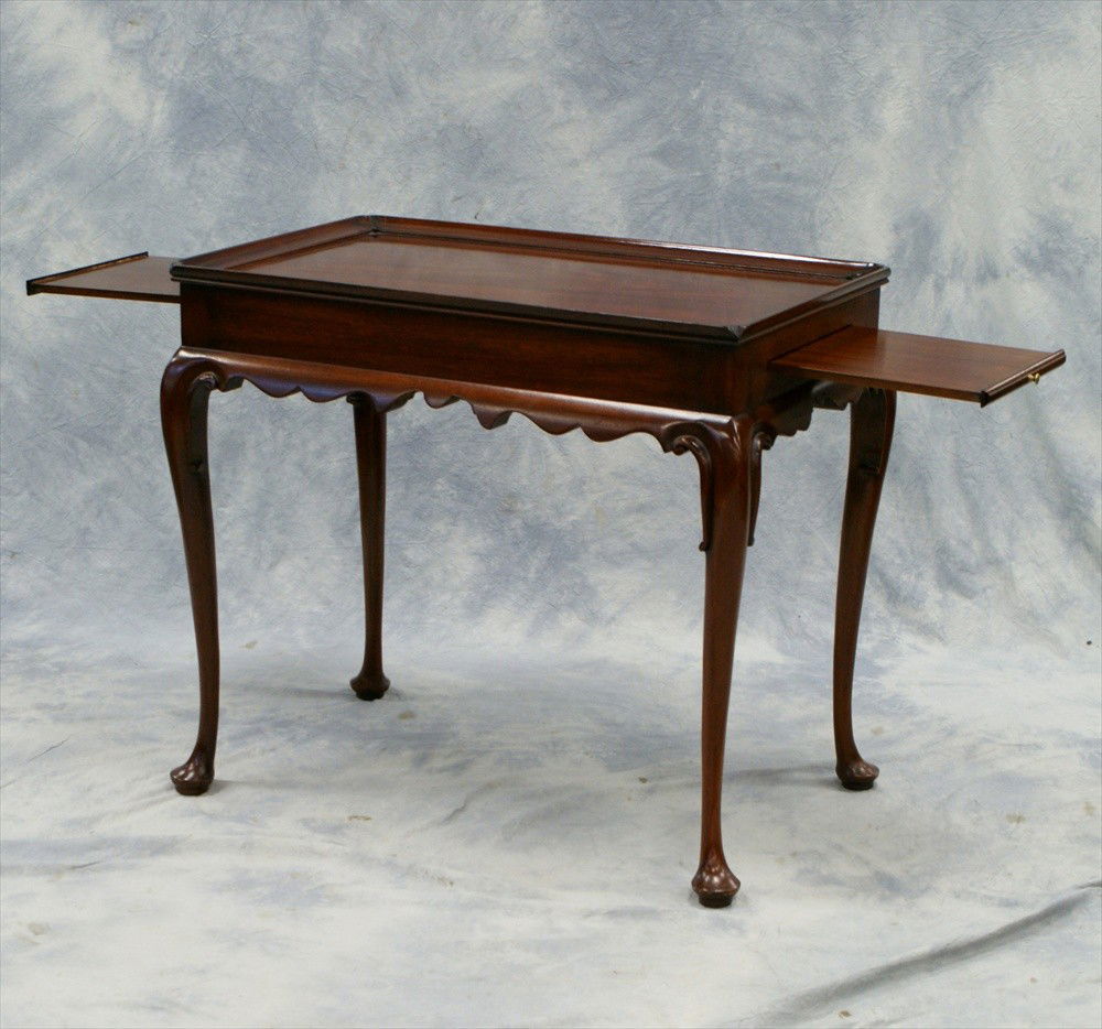 Henkel Harris mahogany QA tea table, Style 5416,: Henkel Harris mahogany QA tea table, Style 5416, Finish 29, 29 1/" x 18" top, list price $4075