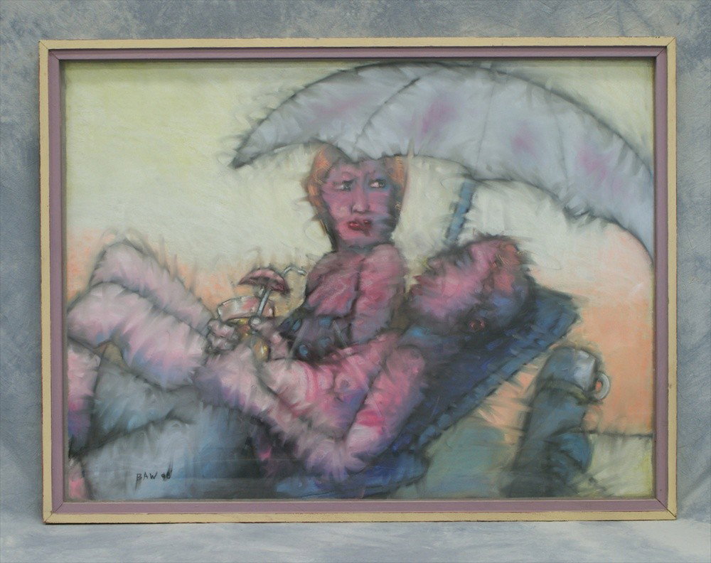 Brett Anderson Walker, American, 20th c, 'R & : Brett Anderson Walker, American, 20th c, 'R & R', Framed-Pastel On Paper , West Chester PA, 36"x48"
