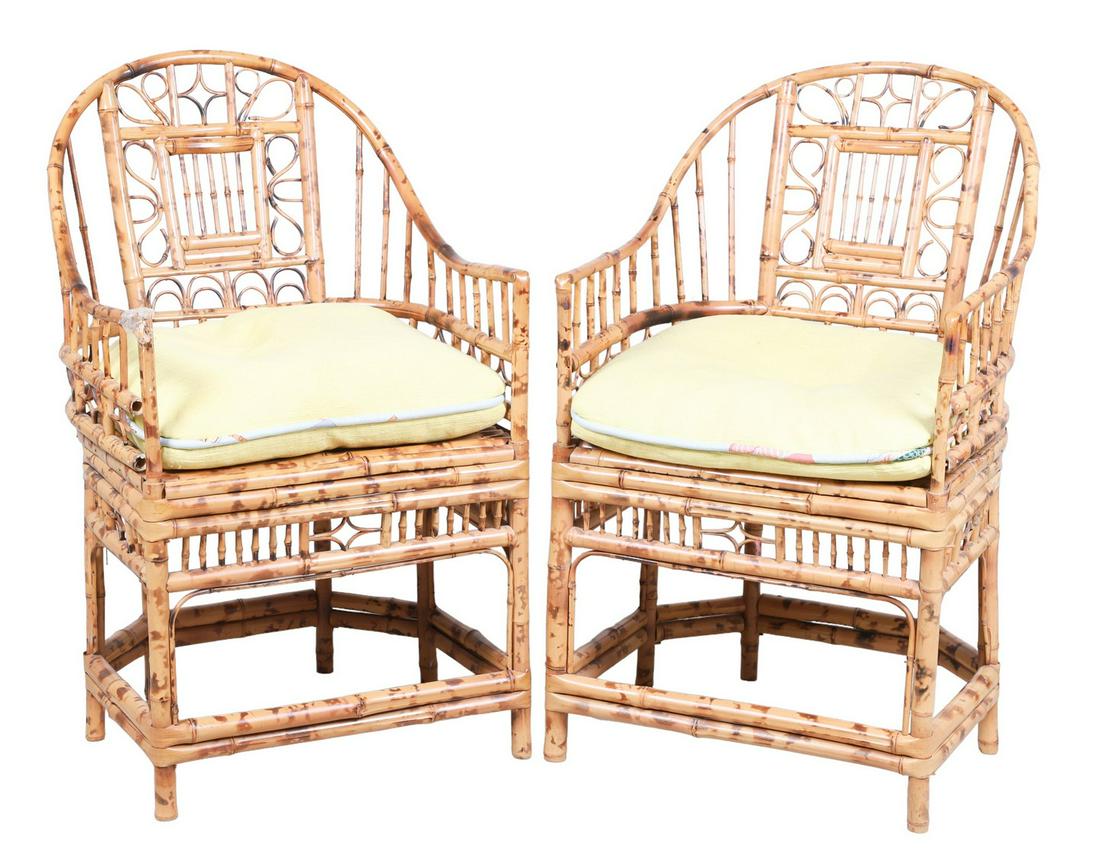 Pair Tiger bamboo armchairs (1 of 8)
