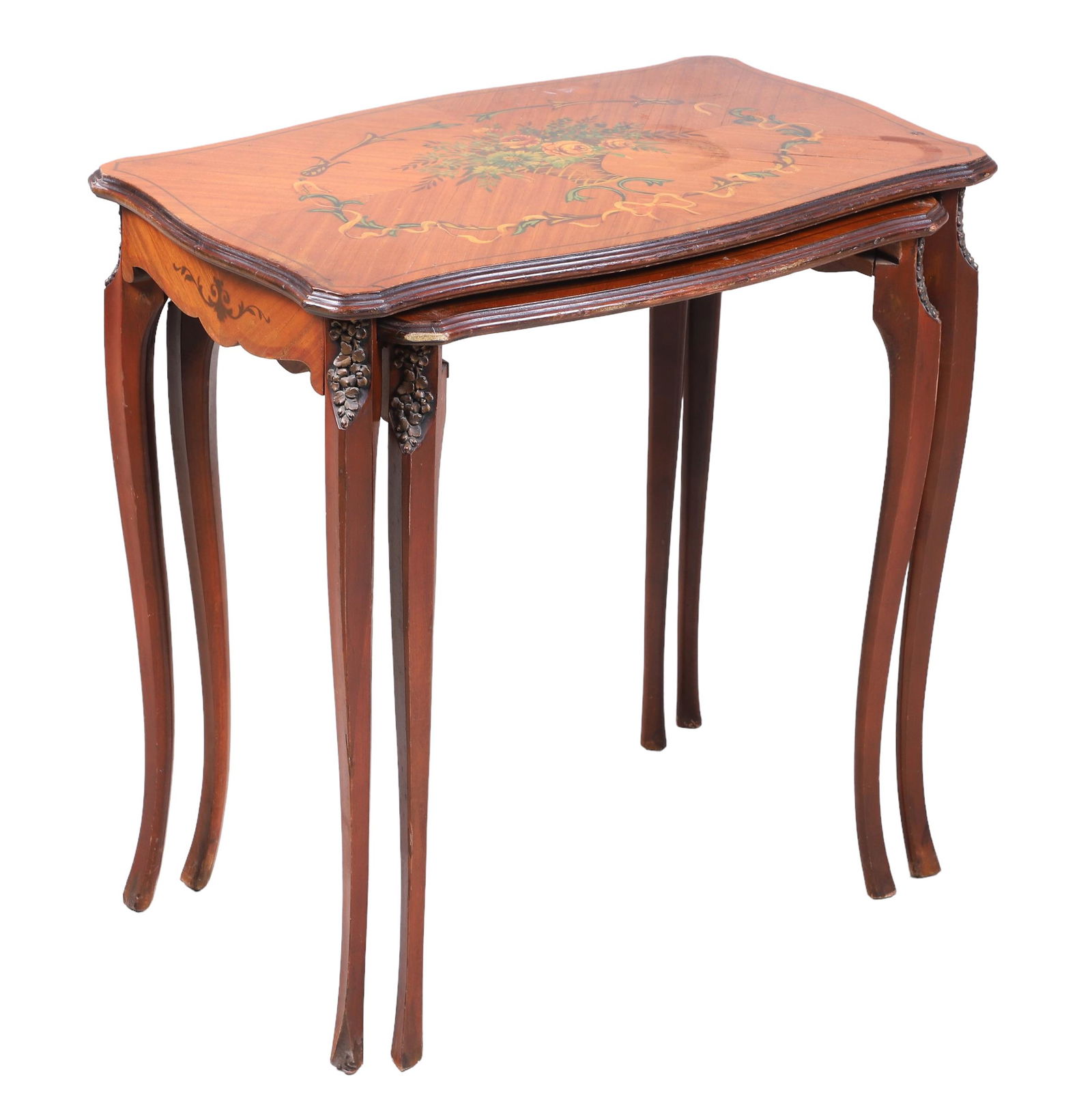 French style inlaid nesting tables (1 of 7)
