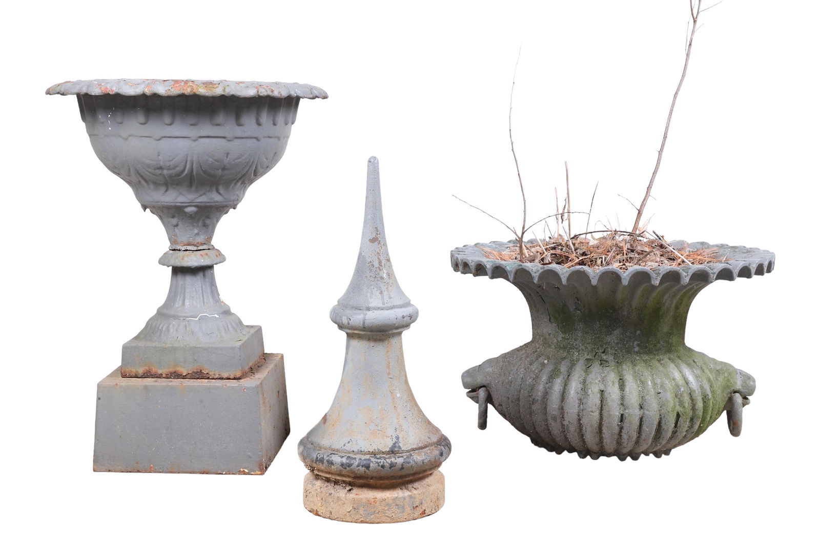 (2) Lead planters metal garden statue (1 of 19)