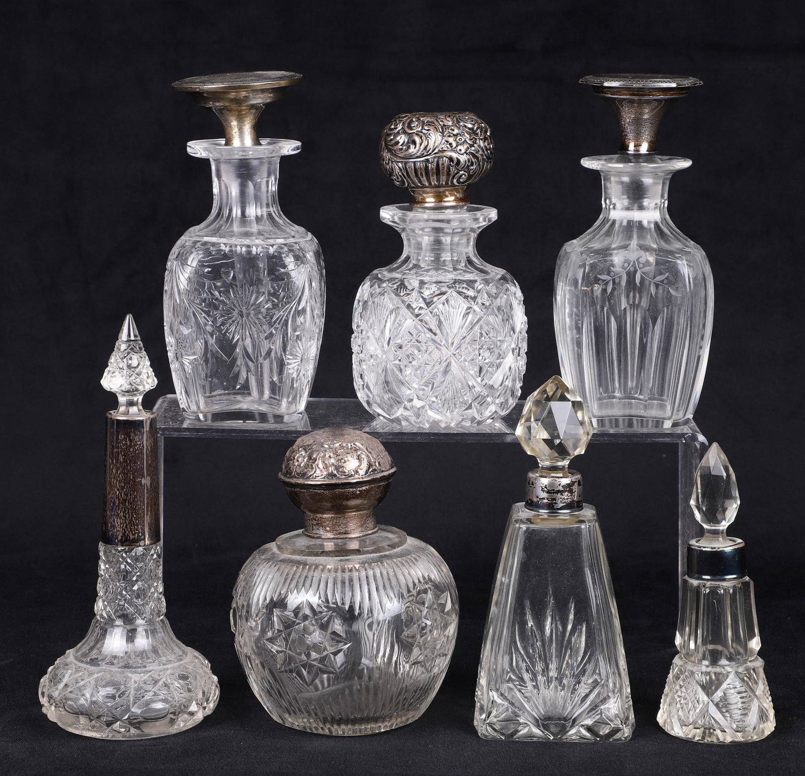 (7) Sterling Stoppered Bottles (1 of 3)