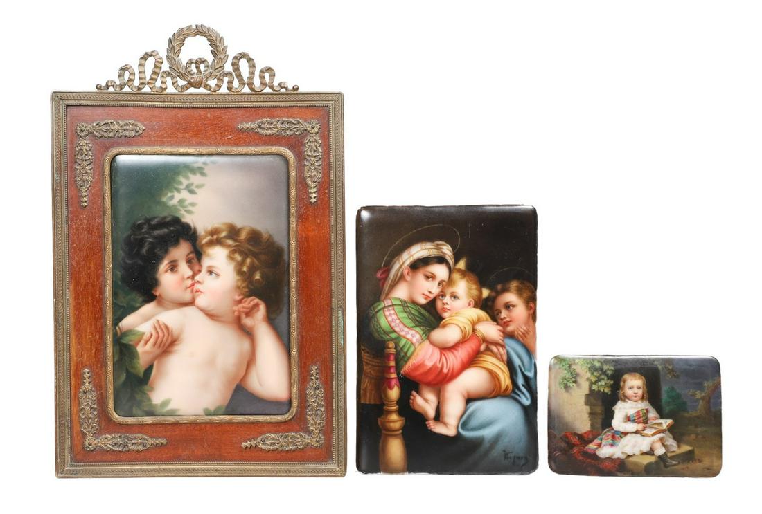 (3) Porcelain Painted Plaques (1 of 8)