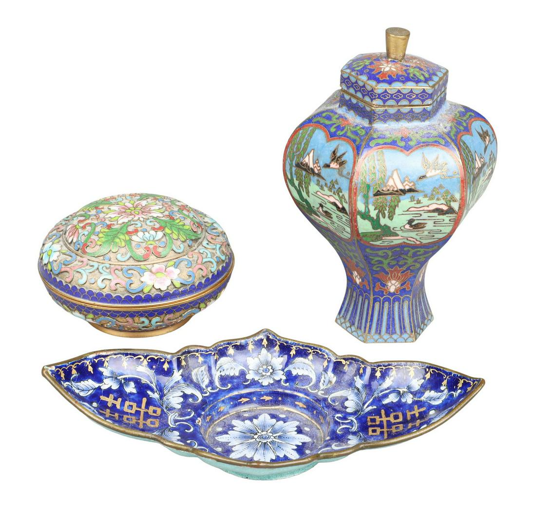 (3) Pcs Chinese Enamel (1 of 6)