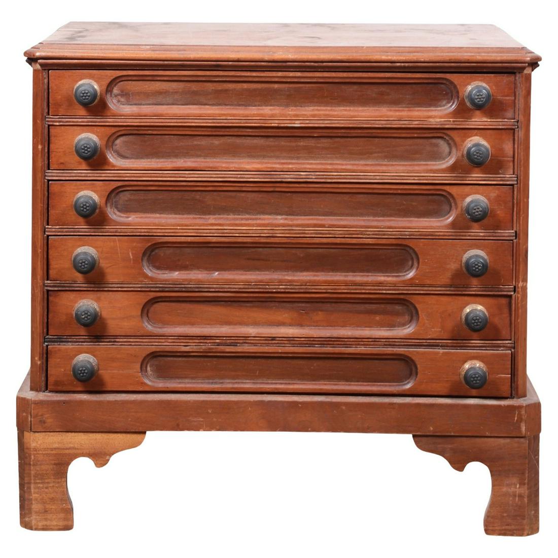 Walnut 6-drawer spool cabinet (1 of 4)