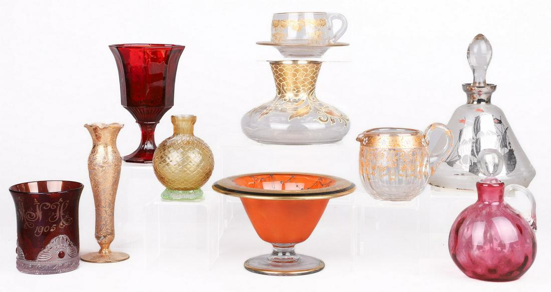 (10) Glass Table Items (1 of 4)