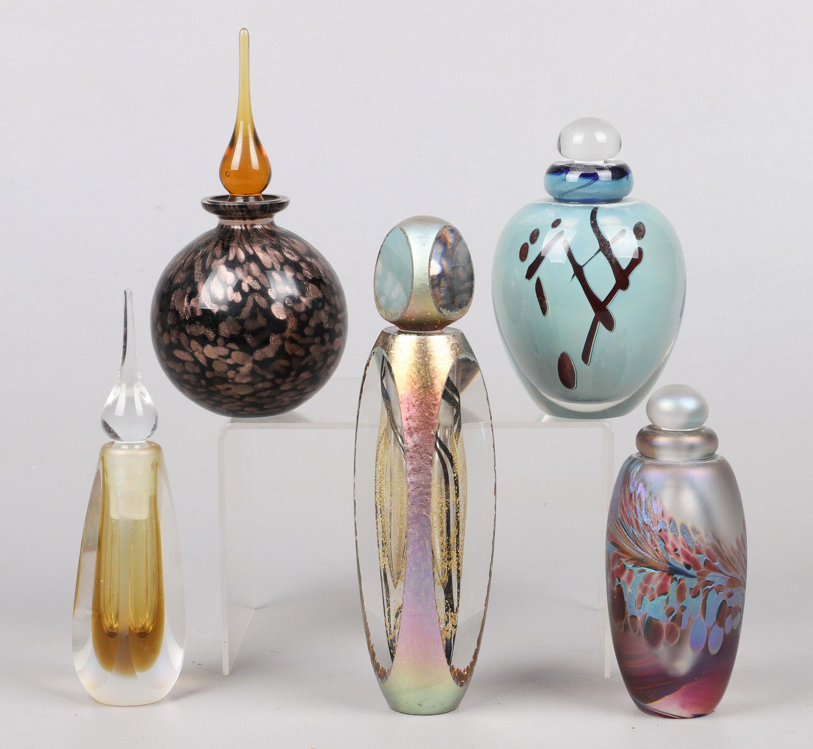 (5) Art Glass Scent Bottles (1 of 9)