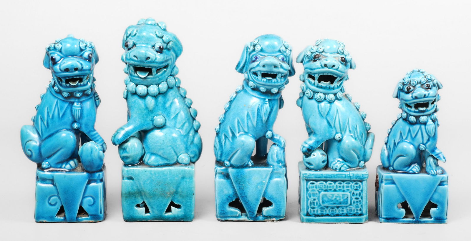 (5) Chinese Porcelain Foo Dog Figures (1 of 5)