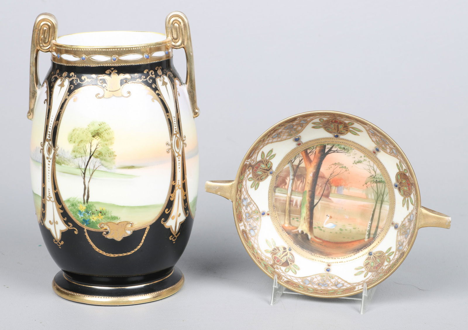(2) Pcs Hand Painted Nippon Porcelain (1 of 5)