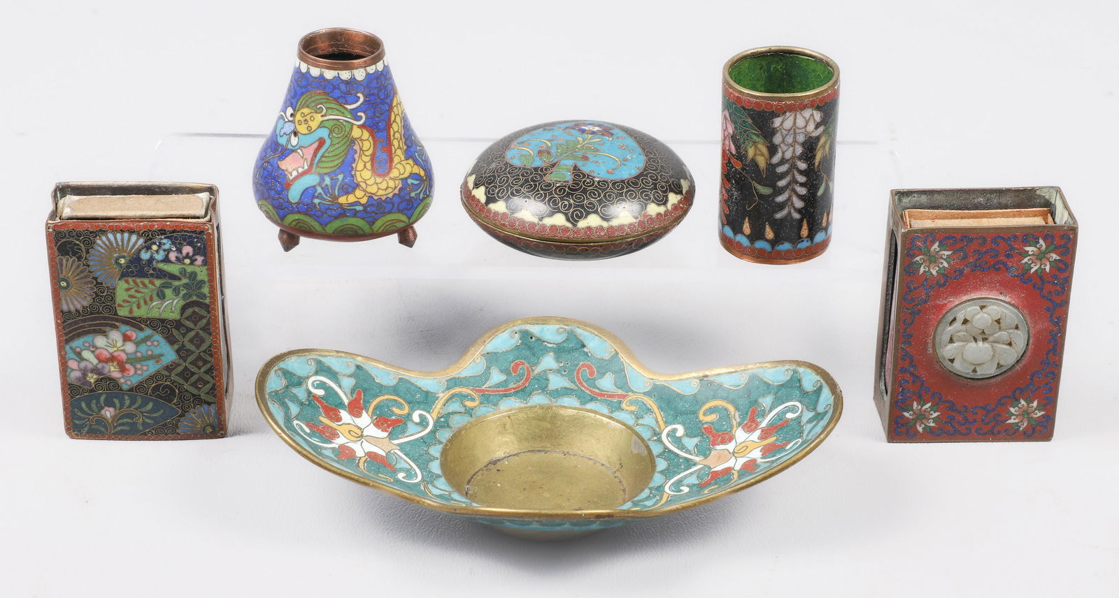 (6) Pcs Japanese Cloisonne Enamel (1 of 7)