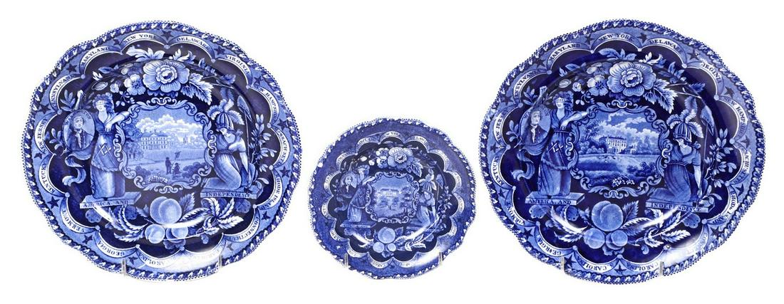 (3) Staffordshire Clews States Pattern Plates (1 of 5)