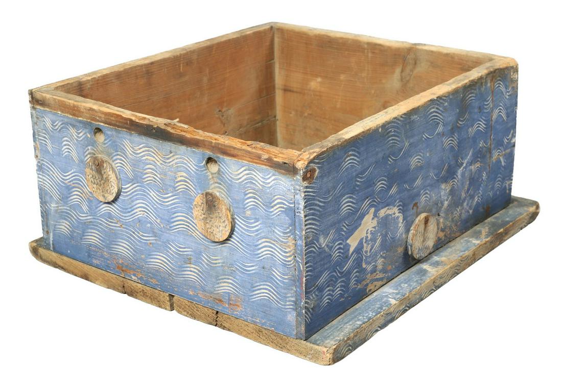 Blue Swirl Grain Painted Bee Box (1 of 4)