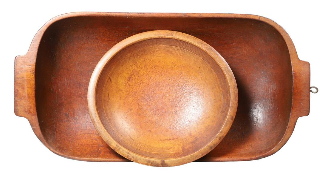 Carved Wood Trencher and Bowl (1 of 4)