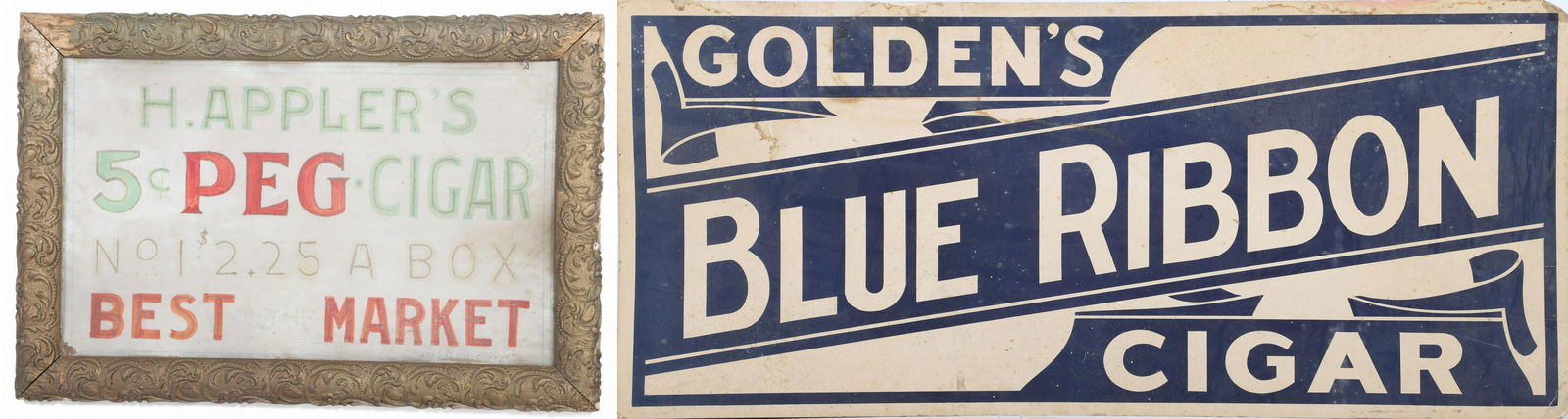 (2) Vintage Cigar Advertising Signs (1 of 4)