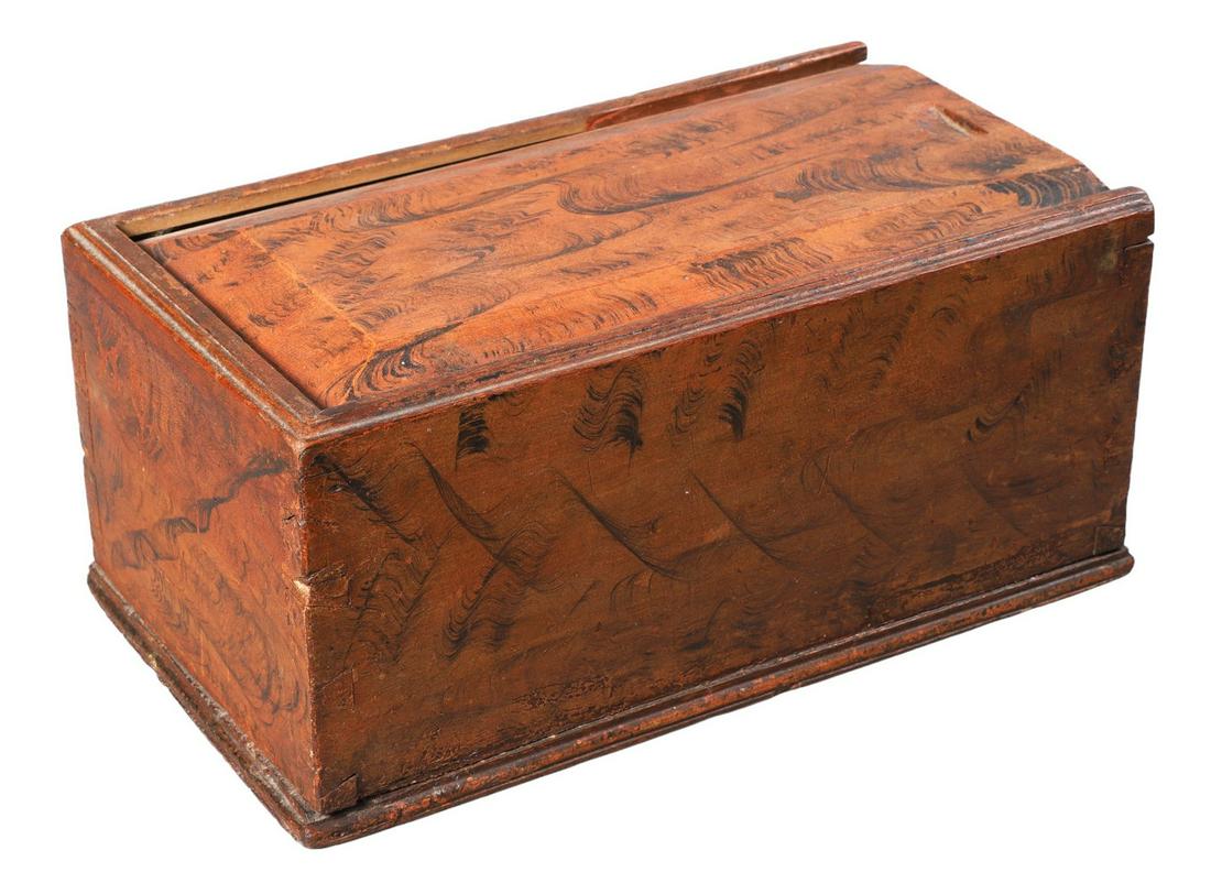 Wooden Faux Grain Sliding Lid Box (1 of 4)