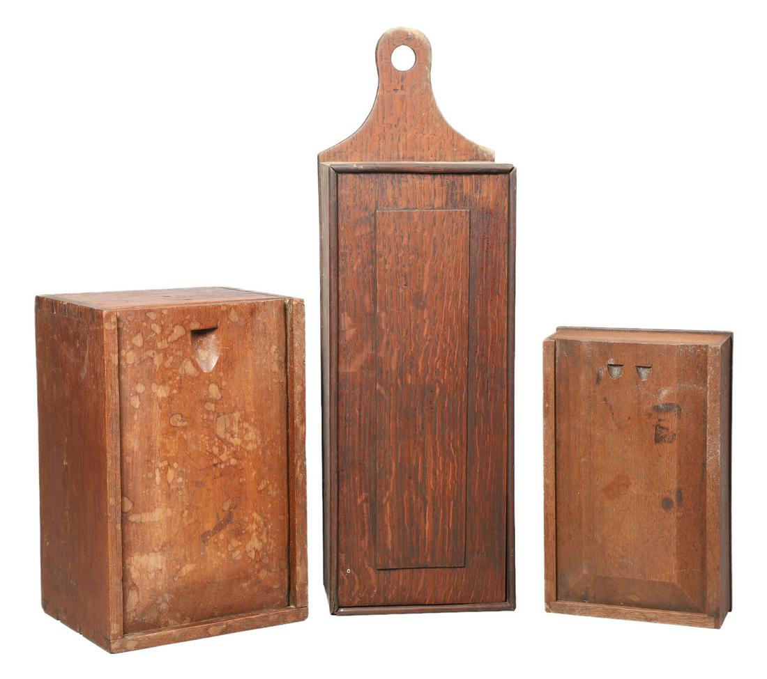 (3) 19th C Candle Boxes (1 of 3)
