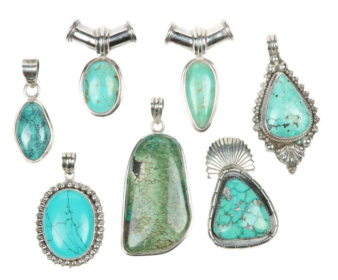 (7) Turquoise and Sterling Pendants (1 of 5)