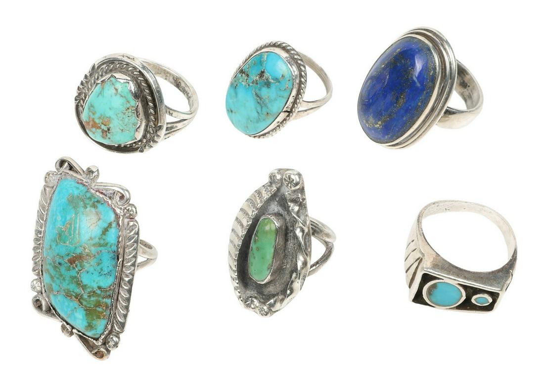 (6) Sterling and Stone Rings (1 of 4)
