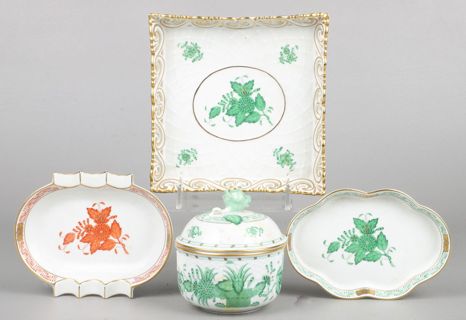 (4) Pcs Herend Chinese Bouquet Porcelain (1 of 7)