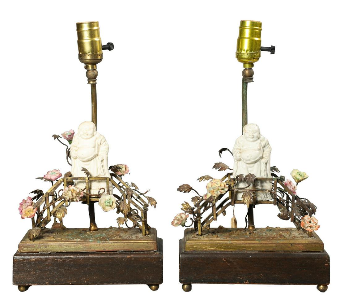 Pair of Blanc de Chine Buddha Figure Lamps (1 of 6)